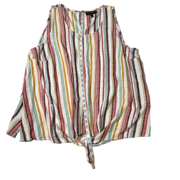 Lane Bryant Blouse Sleeveles Striped Front Tie Knot Keyhole Back Women’s Size 18 - Picture 11 of 12